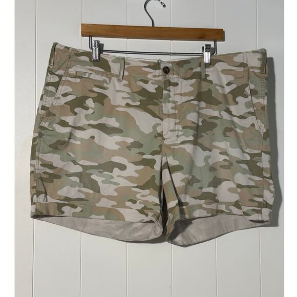 Gap Olive Green Canvas Shorts Women’s 20 Army Style Pockets 5" Inseam - Picture 1 of 6